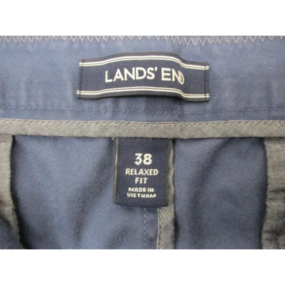 Lands' End Blue‎ Classic Relaxed Fit Mens Straight Leg Pants Size 38 / inseam 32